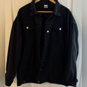 Black Denim Jacket 3X Silver Hardware Classic Jean Style